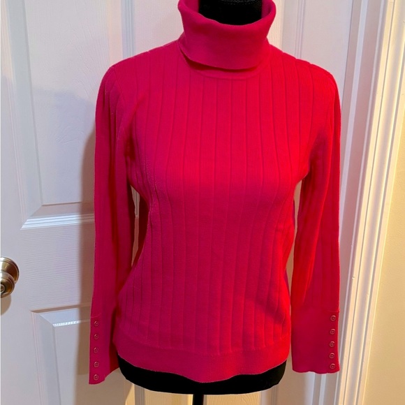 Talbots Pink T-Neck Sweater, Size M - Picture 6 of 6